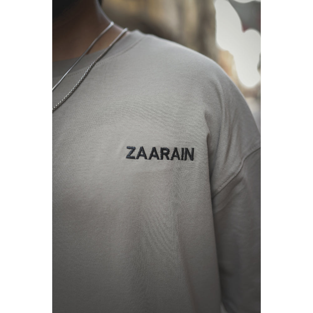 ZAARAIN Jujutsu Kaisen Oversized Graphic Tee T-Shirt Men's Beige Drop Shoulder Streetwear